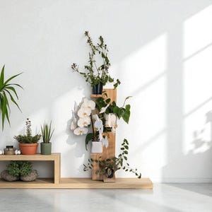 Modern Plant Shelf | Cedar Wood Plant Holder | Hanging Shelf | Potted Plant Wall Shelf |  Wood Floating Wall Shelving | Accent Wall Shelving