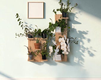 Wall Mounted Plant Shelf | Accent Wall Shelf | Modern Wall Shelf | Cedar Plant Holder | Wood Floating Wall Shelving | Home Decor