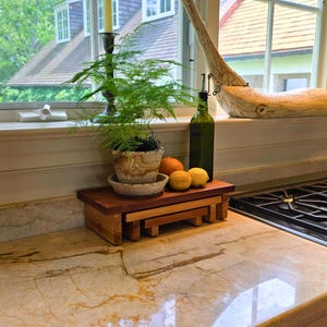 Kitchen Counter Wood Shelf | On Counter Cedar Storage |Shelving For Kitchen Counters | Kitchen and Grill Shelving | Kitchen Nesting Shelving
