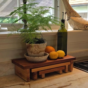 Cedar Nesting Riser | Raised wooden shelves for kitchens, grill tables, bathrooms, and more | Home Decor | Spring Decor | Great Gift Idea