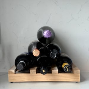 Cedar Wine Rack | Kitchen or Bar Counter Organizer
