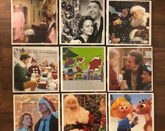 Christmas Movie Coasters- PICK 4- Elf- Rudolph- It’s A Wonderful Life- A Christmas Story- Christmas Vacation- Home Alone- The Grinch