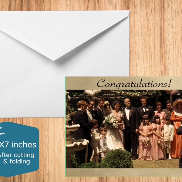 Godfather Wedding Card- Printable Card, Instant Download Card, PDF 5x7