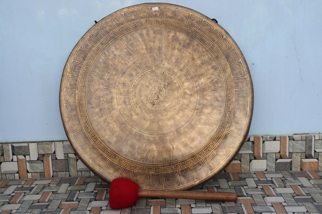 70 Cm Extra Large Gong Bell, Stunning Tibetan Gong Bell Handmade in