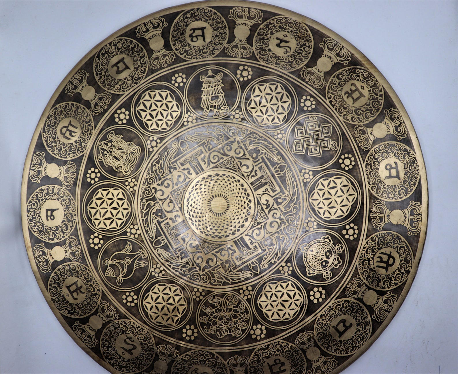 23 Inch Large Gong Bell Special Handcarved Gong Bell Etsy