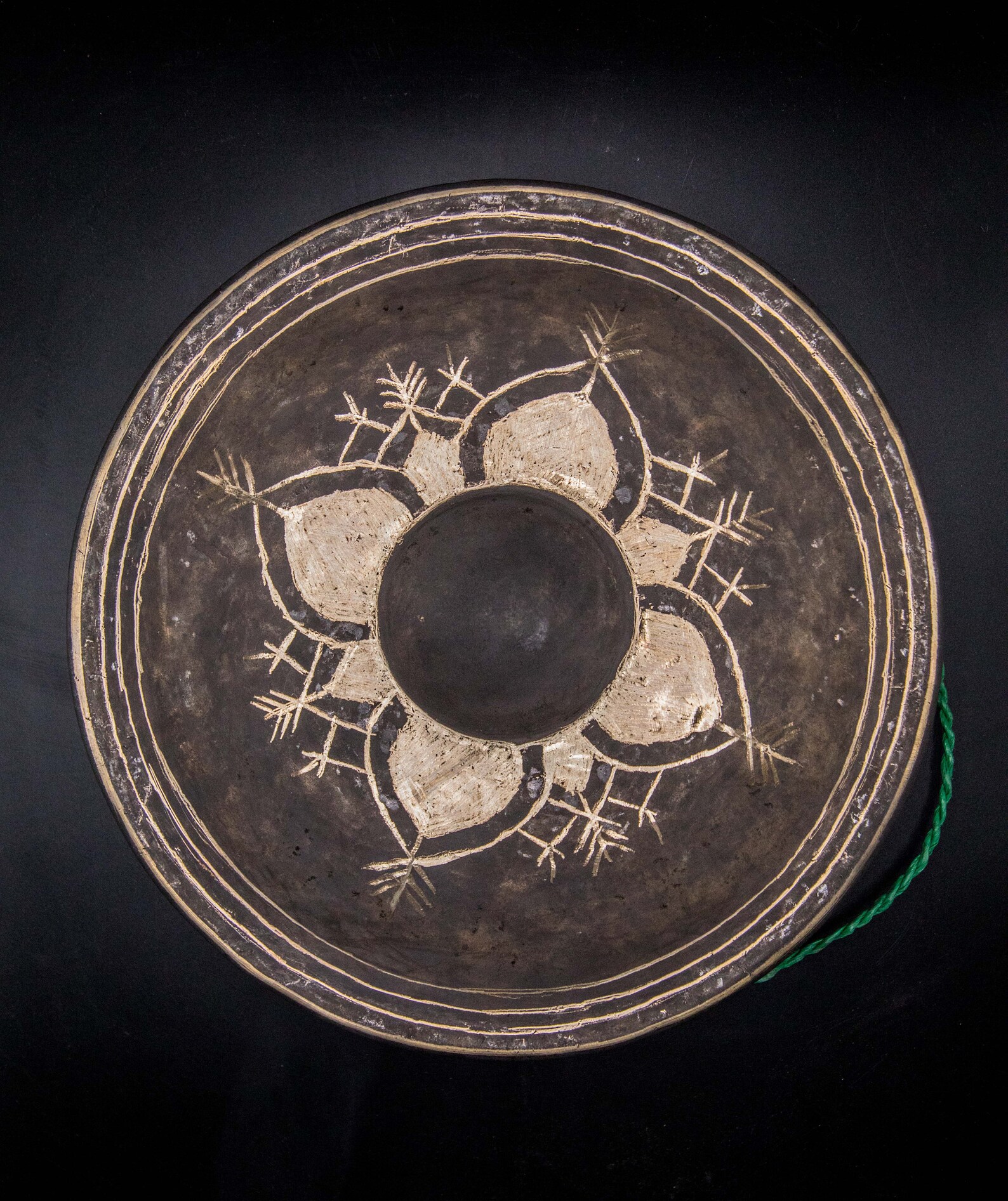 12 Inch Burmese Nipple Gong Bell, Handmade Gong Bell Meditation, Chakra Healing Prayers Gong