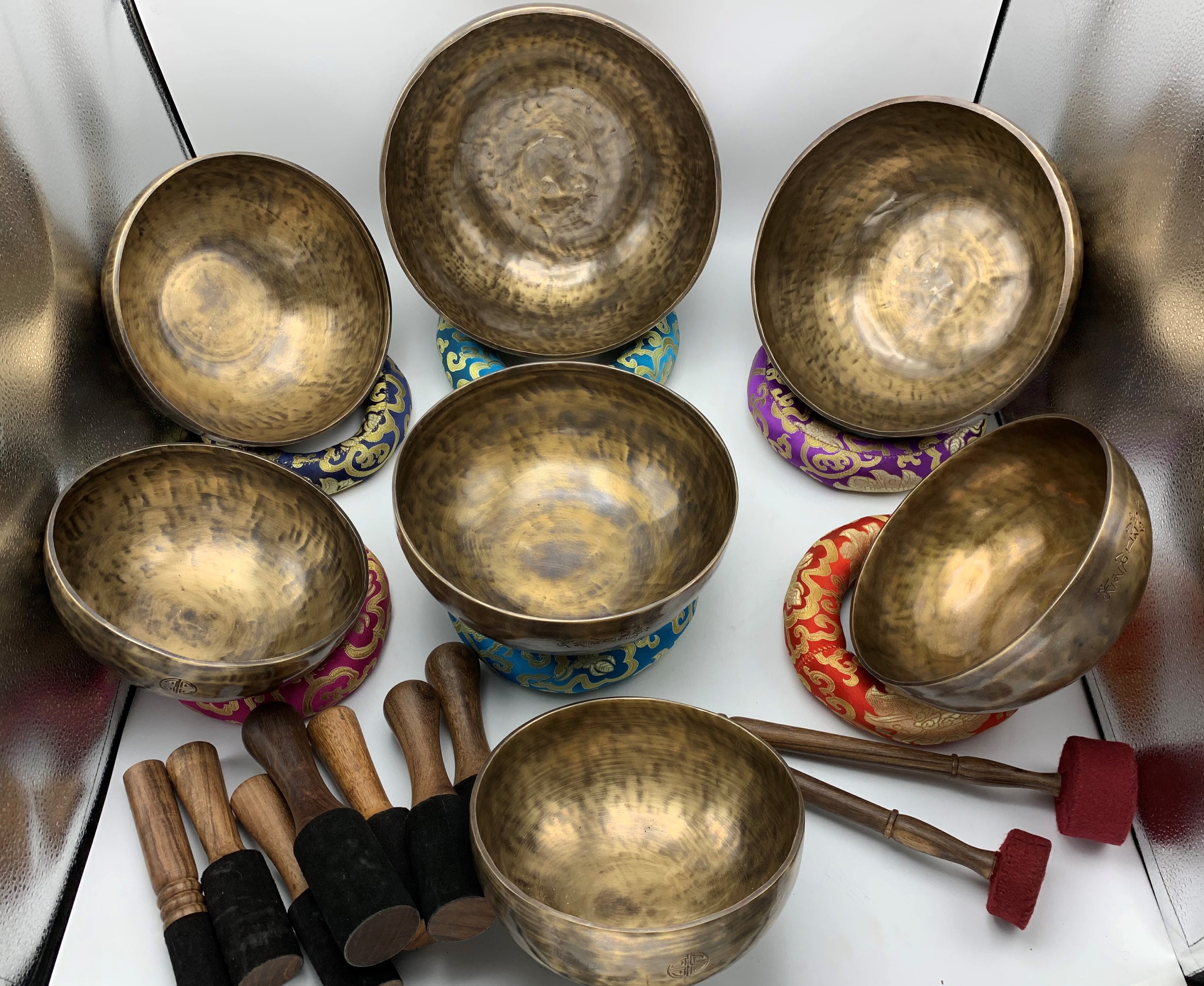 Set of 7 Authentic Full Moon Singing Bowls Himalayan Bowls Etsy