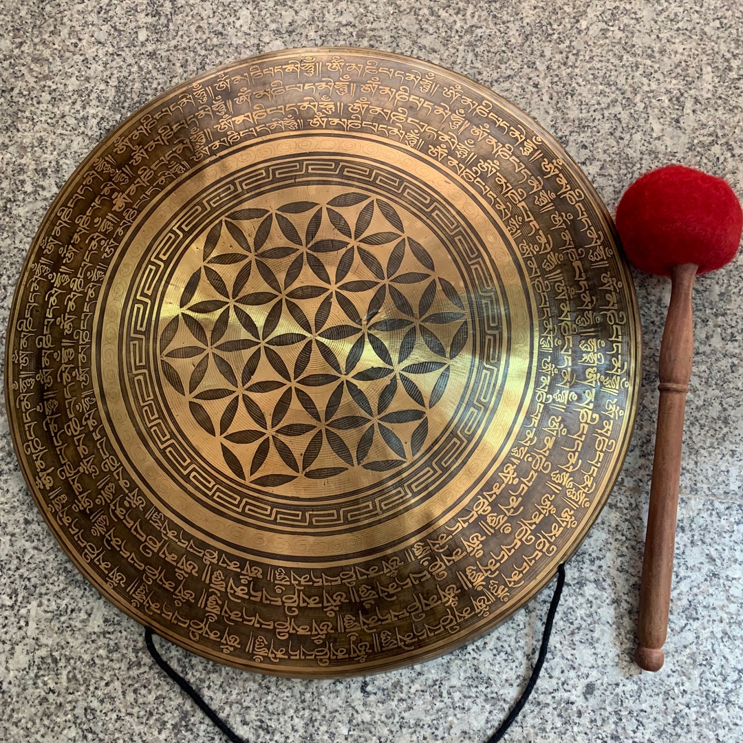20 Inch Gong Bell, Large Gong Bell, Meditation, Chakra Healing Prayers