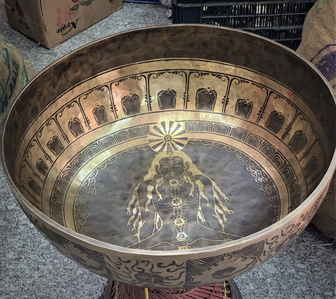 24 Inch Extra Large Singing Bowl, Singing Bowl for Standing Sound Bath, Meditation Yoga Bowl