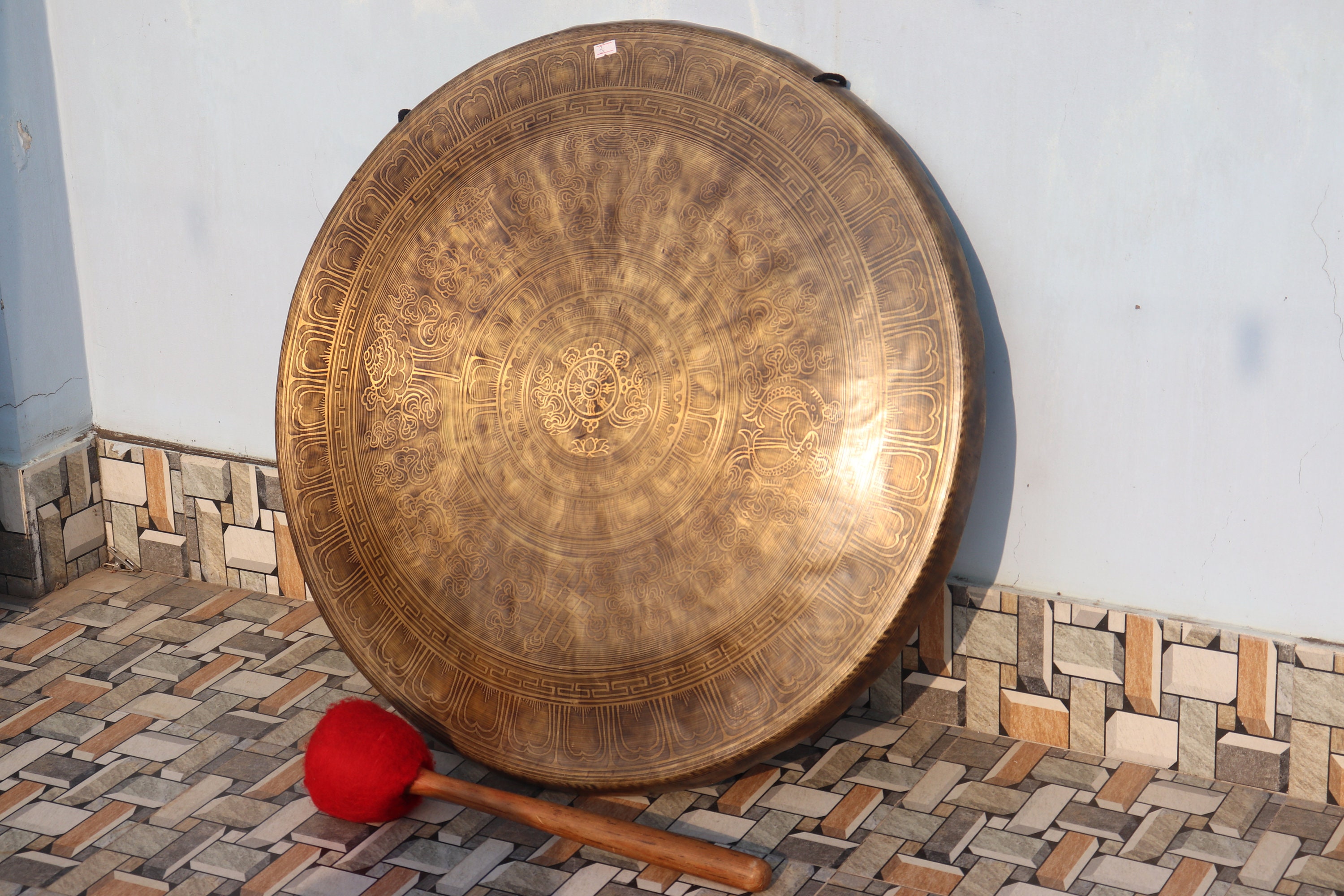 70 Cm Extra Large Gong Bell, Stunning Tibetan Gong Bell Handmade in
