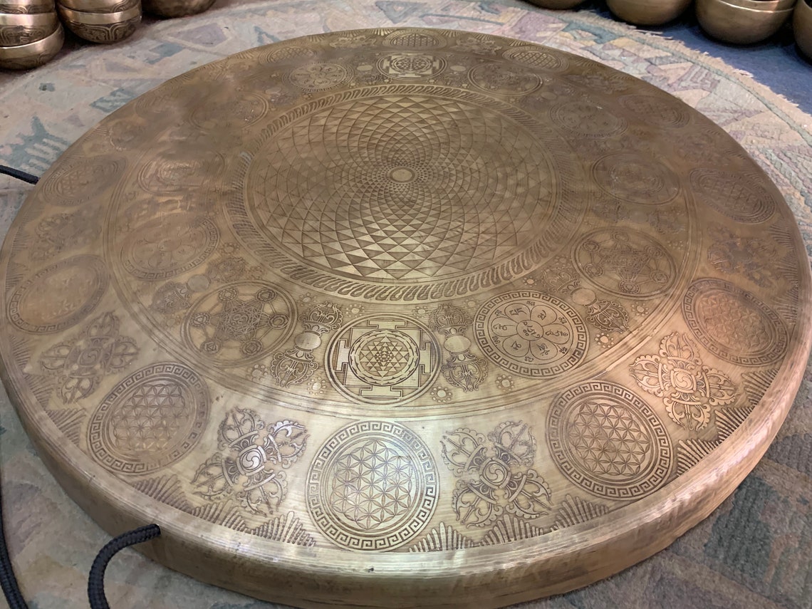 70 Cm Special Handcarved Gong Bell Large Gong Bell Etsy