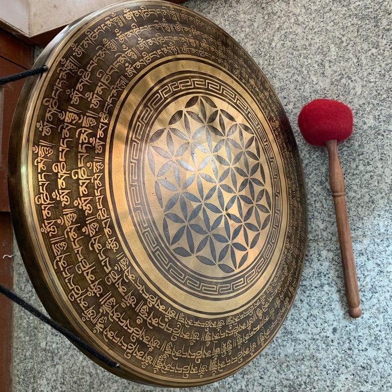 20 Inch Gong Bell, Large Gong Bell, Meditation, Chakra Healing Prayers