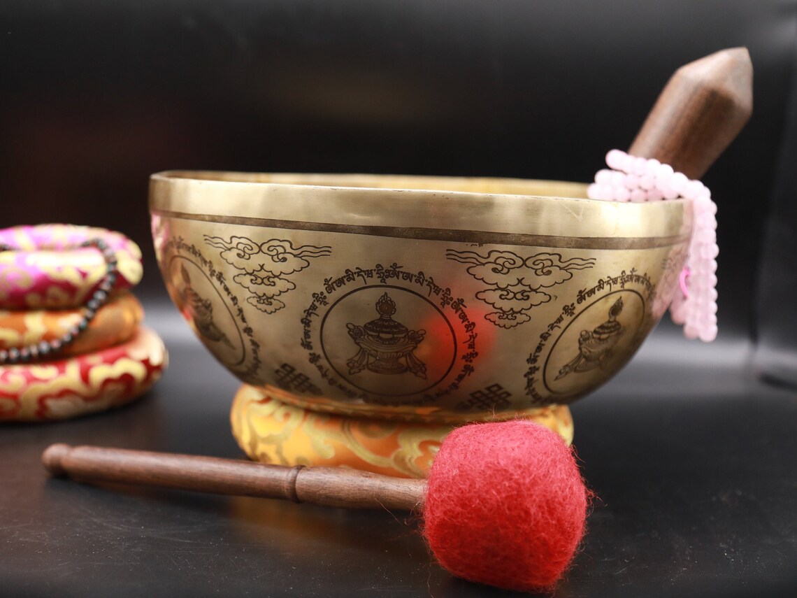 12 Inch Buddha Singing Bowl Tibetan Mantra Singing Bowl Etsy