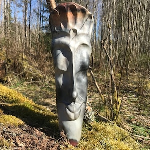 Keramik-Maske, handgemachte Kunst aus Schweden, Wanddekoration, Wohnkultur