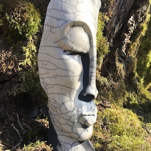 Ceramic Raku Mask, Handmade Art from Sweden, Decoration, Home Decor