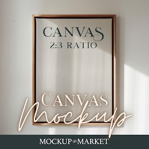 Canvastavla med 2:3-förhållande | Mockup av tom texturerad canvastavla | Väggmockup i verkligheten A2 | Digital PSD Smart | Perfekt för minimalistiska designer