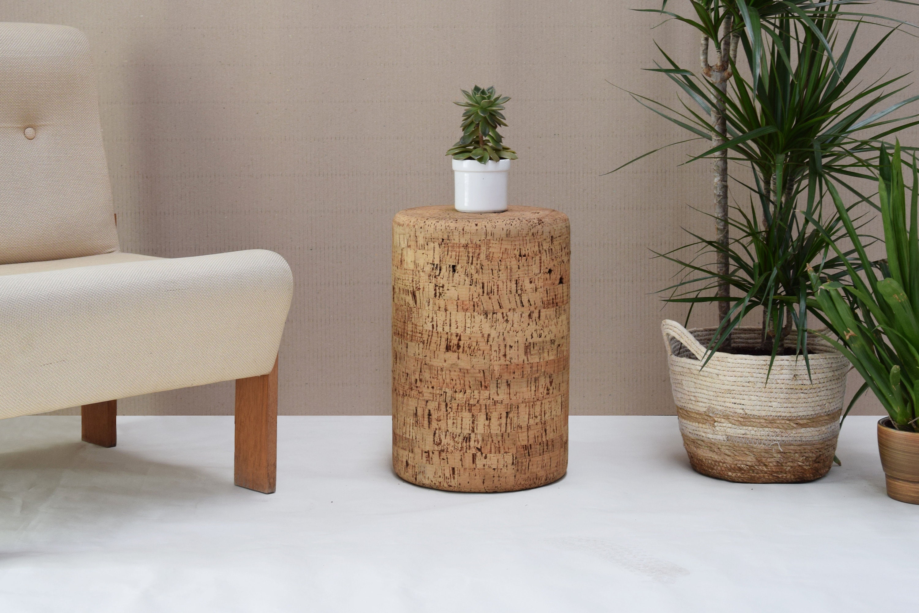 Solid Cork Stool 01 Cork Furniture Side Table Natural Etsy Australia