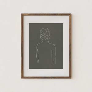 female silhouette art // female figure print // bathroom wall art // forest I