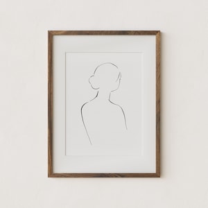 female figure print // female silhouette art // bathroom wall art // cream II