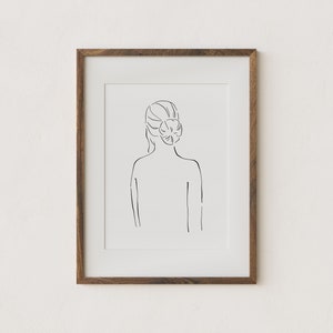 female silhouette art // female figure print // bathroom wall art // cream I