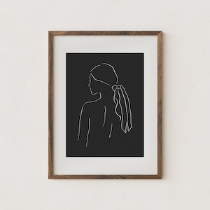 minimalist female figure drawing // simple female silhouette sketch // black III