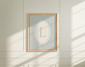 Gestreifter Anfangsbuchstabe L Kunstdruck | Personalisierte Kinderzimmer oder Kinderzimmer Wanddekoration | Studio McGee + Anthropologie inspiriertes Wohndekor