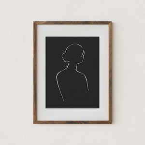 female figure print // female silhouette art // bathroom wall art // black II