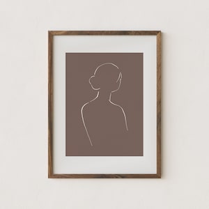female figure print // female silhouette art // bathroom wall art // clay II