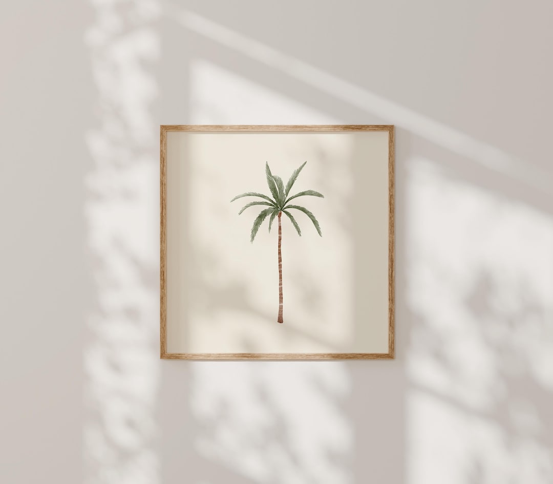 Minimalist Palm Tree Wall Art | Neutral Coastal Decor | Printable Art ...
