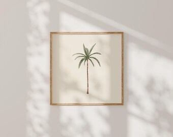 Minimalist Palm Tree Wall Art | Neutral Coastal Decor | Printable Art