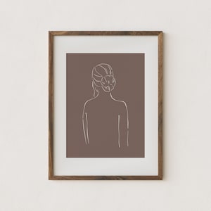 female silhouette art // female figure print // bathroom wall art // clay I