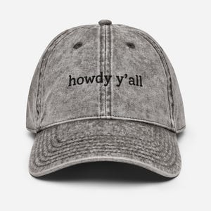 Howdy Cap | Bauernmädchen | Cowgirl | Süddeutsche Schönheit | Nashville | Texas | Bestickter grauer Jeanshut