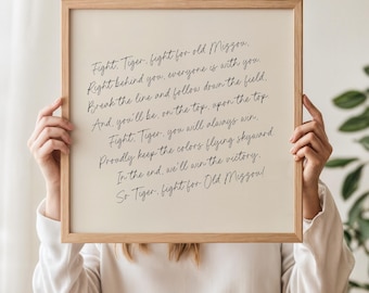 Mizzou Tigers Basketball Football Kampfsong Kunstdruck für Wohnheim, Spielzimmer, Tailgate Party