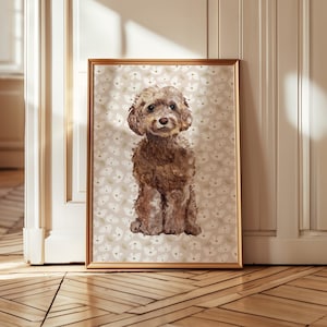 Stampa artistica da parete con cucciolo di Cockapoo per la cameretta delle bambine