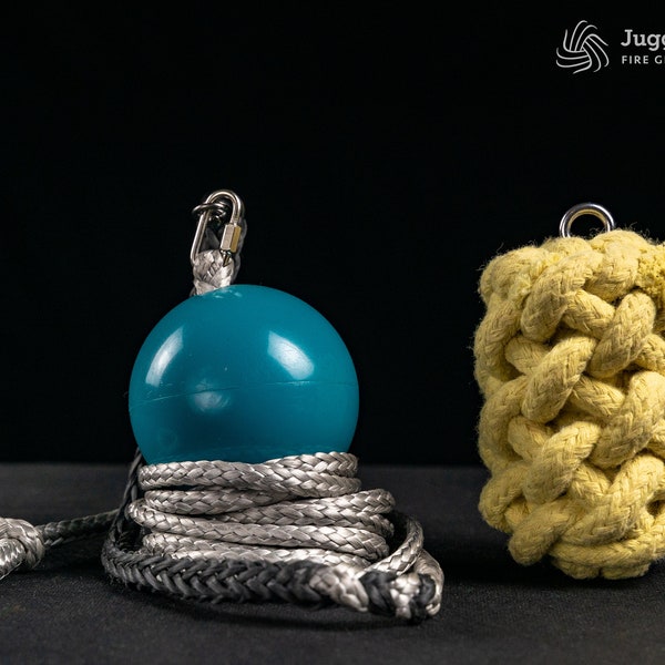 Fire & Practice Rope Dart - 100% Pure Kevlar Heads - Dyneema and Technora leash - Monkey Fist or Isis Heads