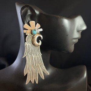 Sterling Silver and Turquoise Parrot Earrings