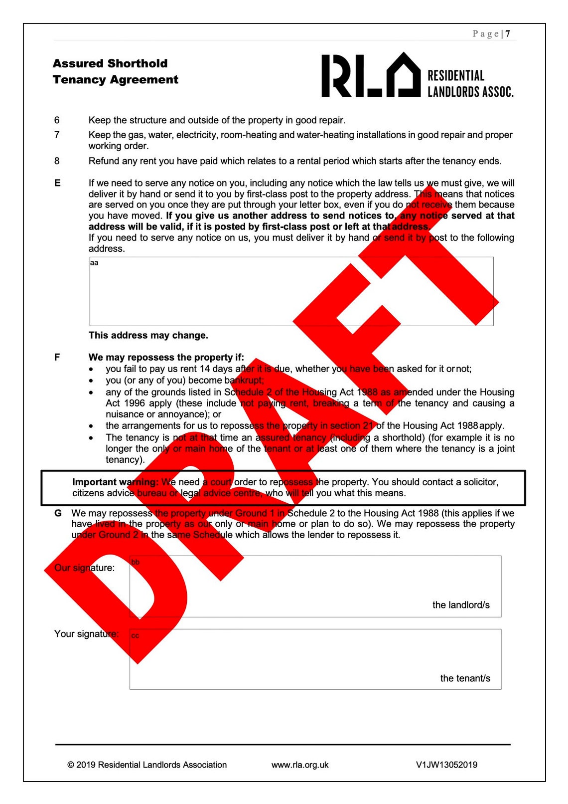 New AST Room Only Tenancy Agreement Landlord Rental LEGAL Etsy