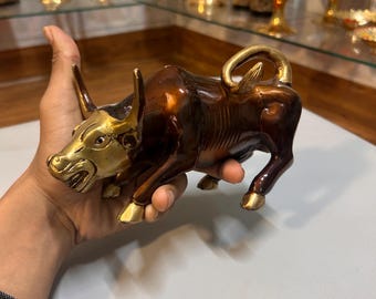 手作りの真鍮製雄牛の置物 - 自宅やオフィスの装飾品 - Etsy 日本