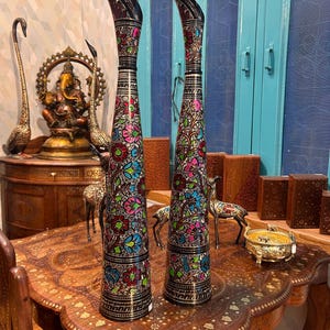 75CM Decorative Brass Vase Set, Handcrafted Enamel Engraved Floor Vase, Elegant Home Decor, Luxury Gift for Mom, Mother&#39;s Day Special