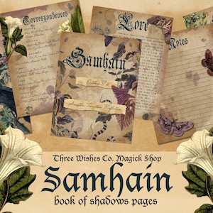 Samhain, Book of Shadows, Sabbath, Scrapbook, Witch Collage, Spell Book, Wicca, Pagan, Witchcraft, Collage, Junk Journal, Digital Download