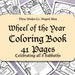 41 Page Sabbath Coloring Pages, Witch, Wheel of the Year, Coloring Pages, Book of Spells, Wicca, Pagan, Printable, Digital Download