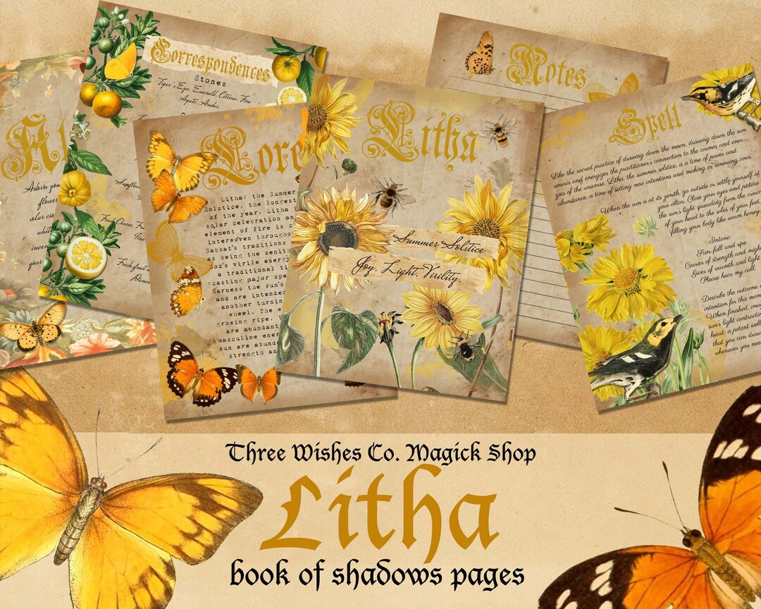 Litha, Book of Shadows, Sabbath, Scrapbook, Witch Collage, Spell Book ...