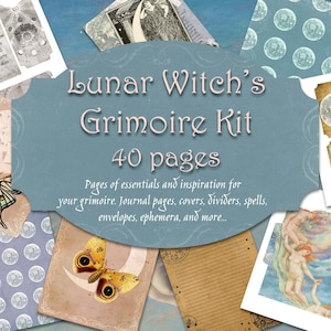 Lunar Book of Shadows Kit, Scrapbook, Witch Collage, Spell Book, Wicca, Pagan, Witchcraft, Collage, Junk Journal, Digitaler Download