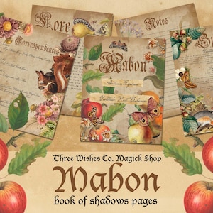 Mabon, Buch der Schatten, Sabbat, Scrapbook, Hexe Collage, Zauberbuch, Wicca, Pagan, Hexerei, Collage, Junk Journal, digitaler Download
