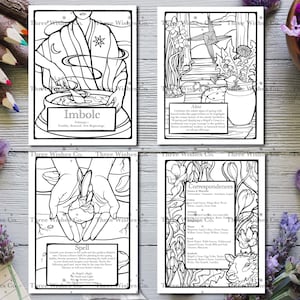 Imbolc Coloring Page, Candlemas, Sabbat, Wheel of the Year, Coloring ...