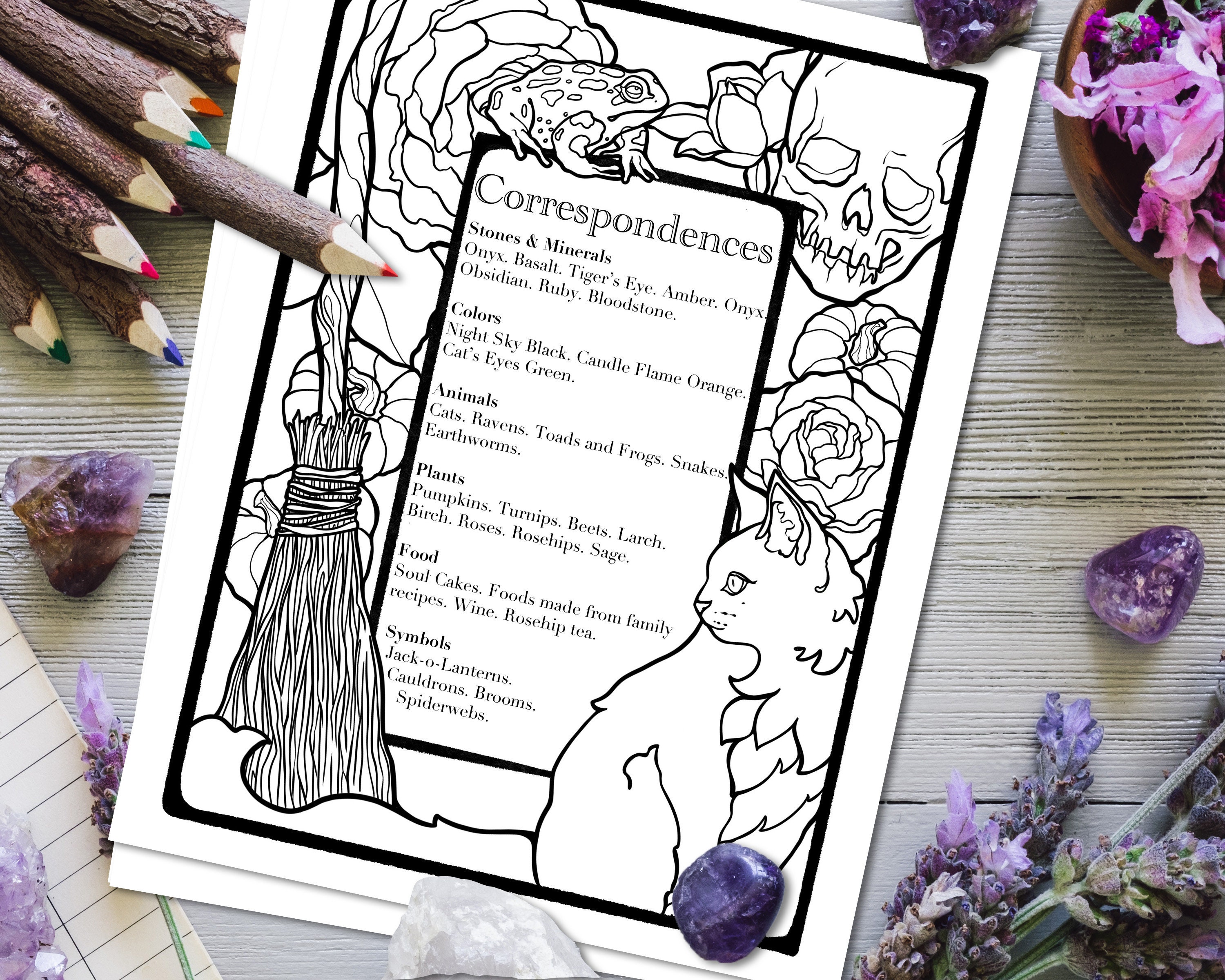 Samhain Coloring Page Sabbat Wheel of the Year Coloring - Etsy