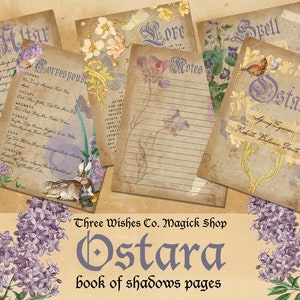 Ostara, Book of Shadows, Sabbath, Scrapbook, Witch Collage, Spell Book, Wicca, Pagan, Witchcraft, Collage, Junk Journal, Digital Download
