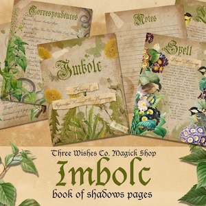 Imbolc, Buch der Schatten, Sabbat, Scrapbook, Hexencollage, Zauberbuch, Wicca, Pagan, Hexerei, Collage, Junk Journal, Digitaler Download