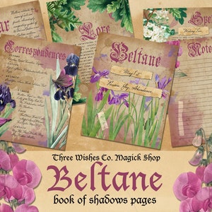 Beltane, Buch der Schatten, Sabbat, Scrapbook, Hexe Collage, Zauberbuch, Wicca, Pagan, Hexerei, Collage, Junk Journal, digitaler Download