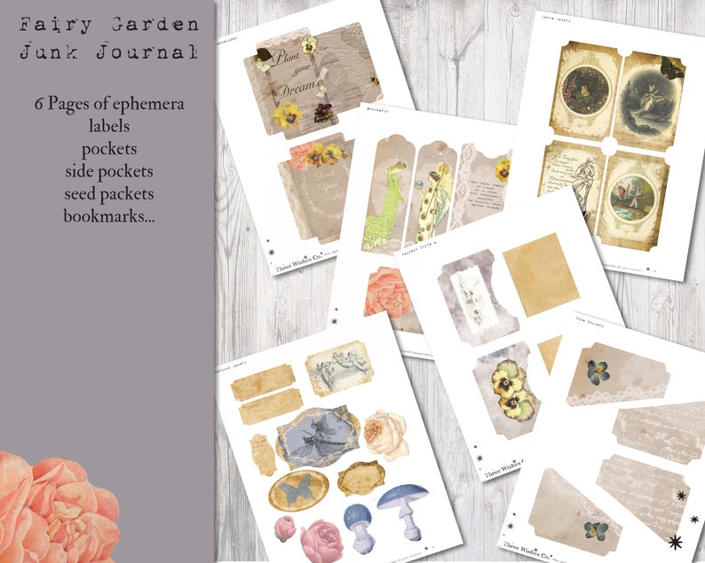 Download Fairy Junk Journal Kit Scrapbook Botanical Shabby Chic | Etsy
